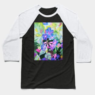 Purple blue Bindweed (morning glory) flowers in watercolor Baseball T-Shirt